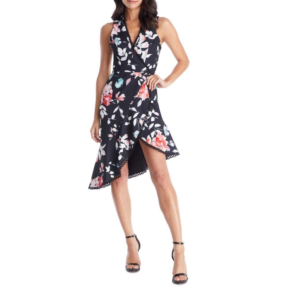 Dress The Population Bijou Floral Plunge Dress Women’s‎ Size Small